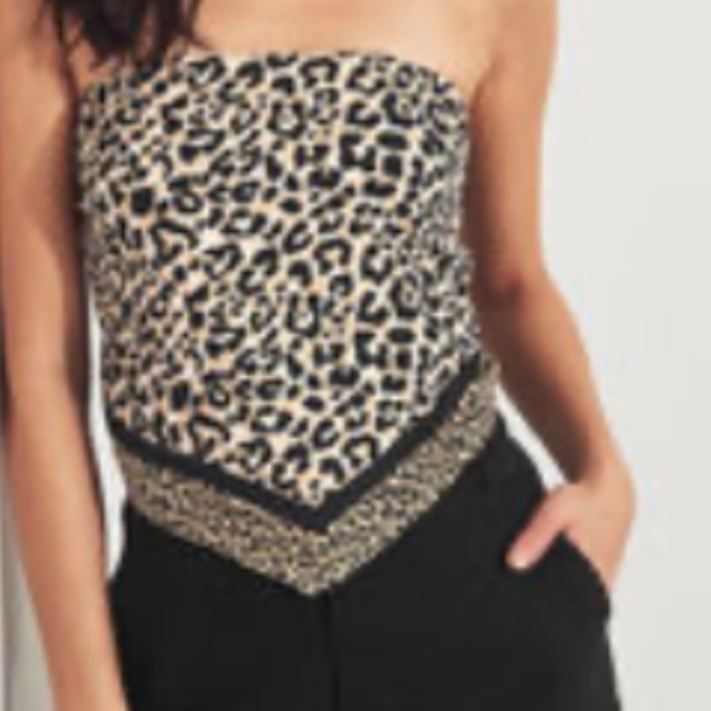leopard print tube crop top